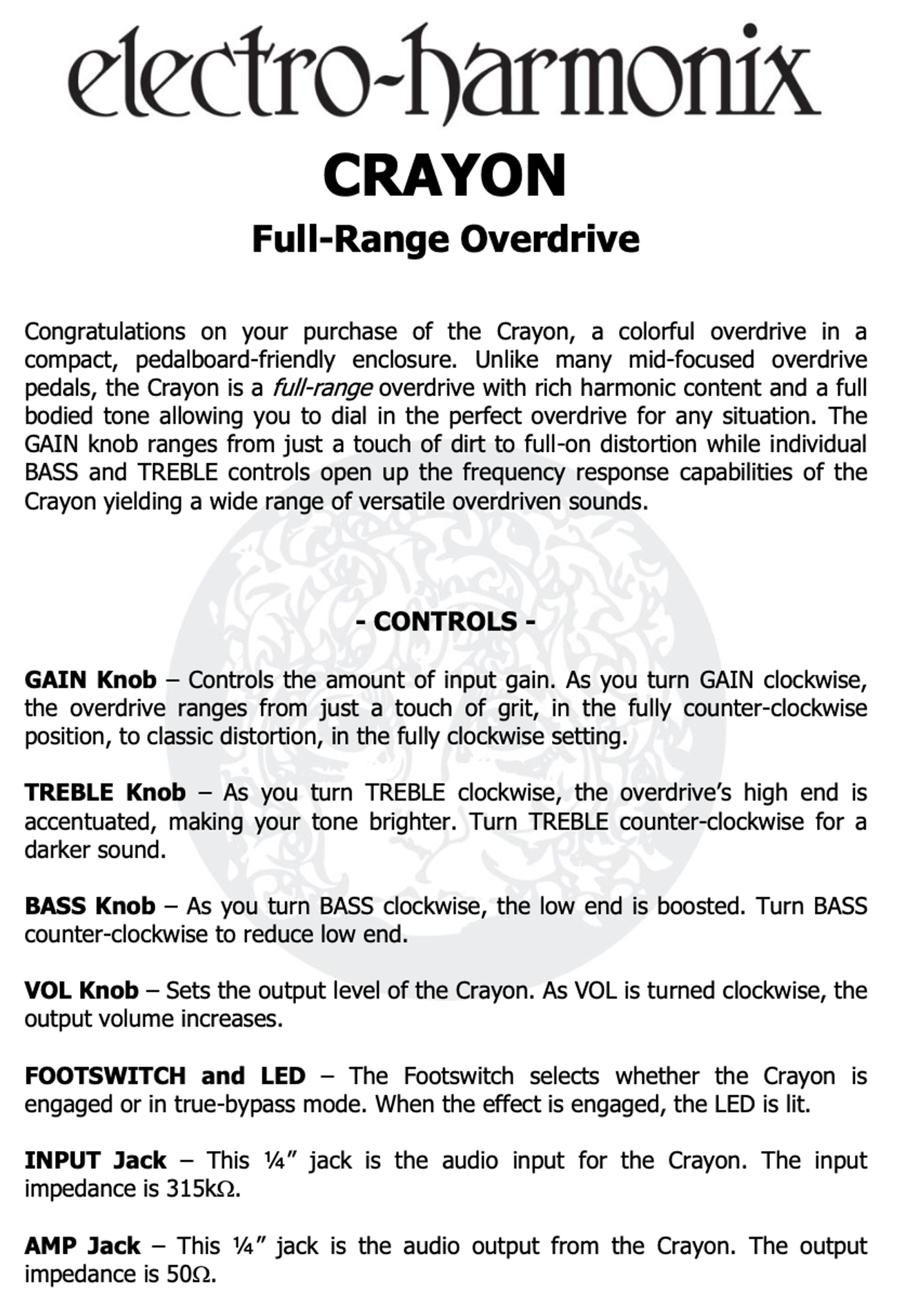 Electro-Harmonix Crayon Overdrive